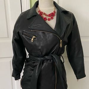 VINTAGE 90’s Andrew Marc Black leather jacket